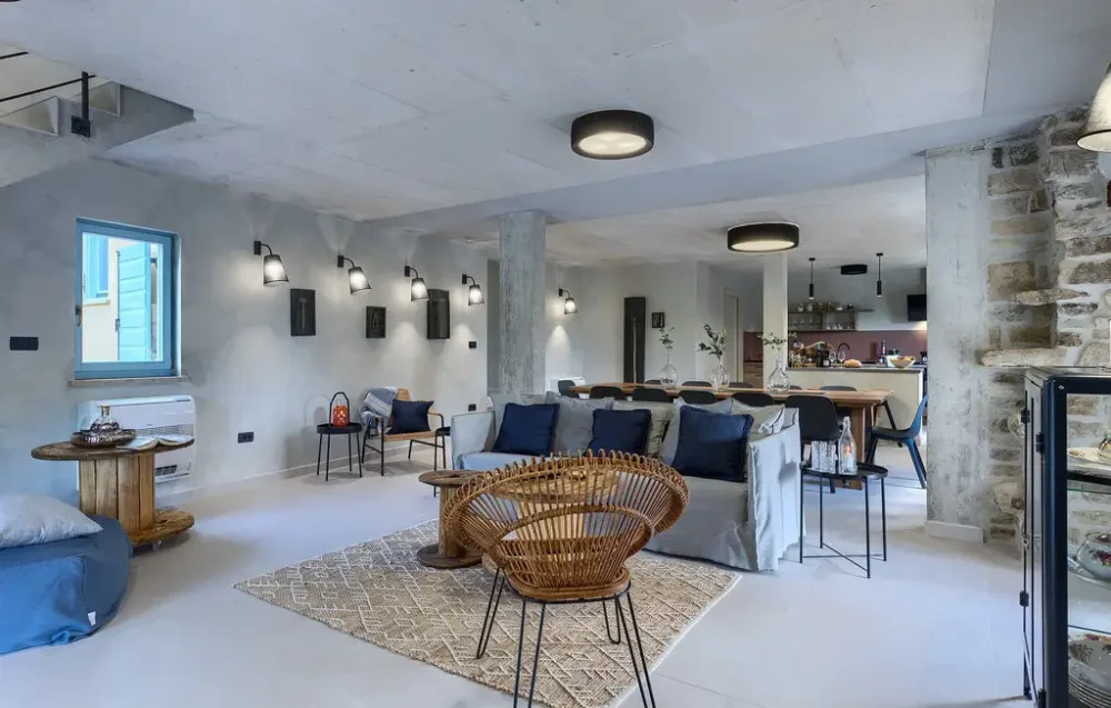 Modern living room with contemporary furniture.